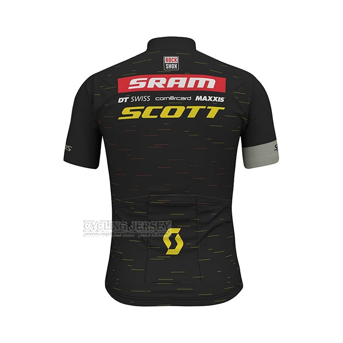 2022 Cycling Jersey Scott Sram Black Short Sleeve and Bib Short